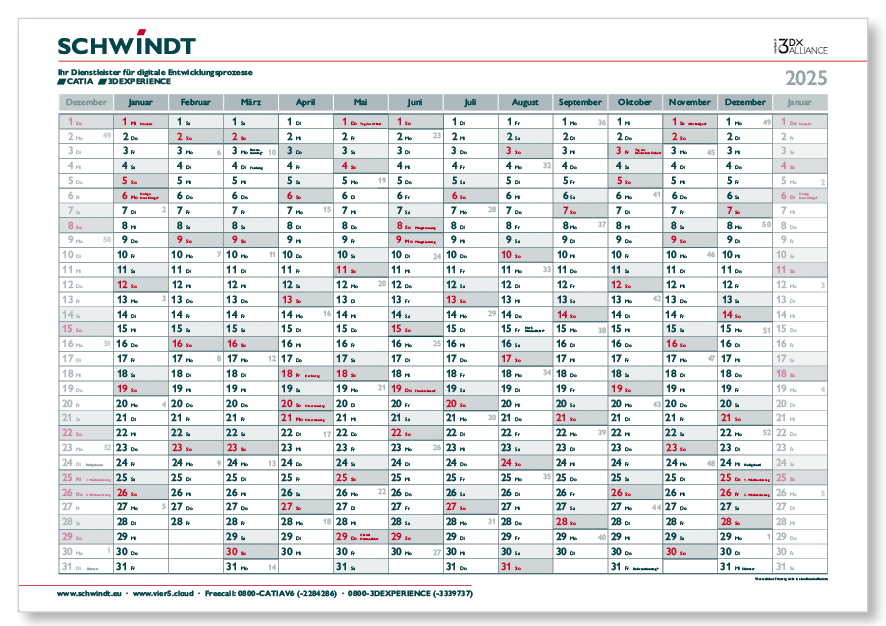 2025 Wandkalender